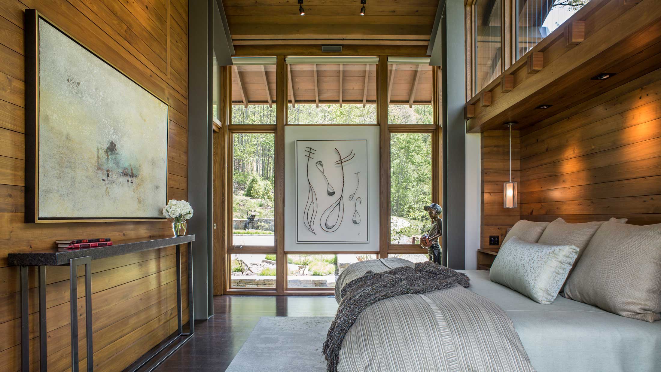contemporary master bedroom-mountain modern home